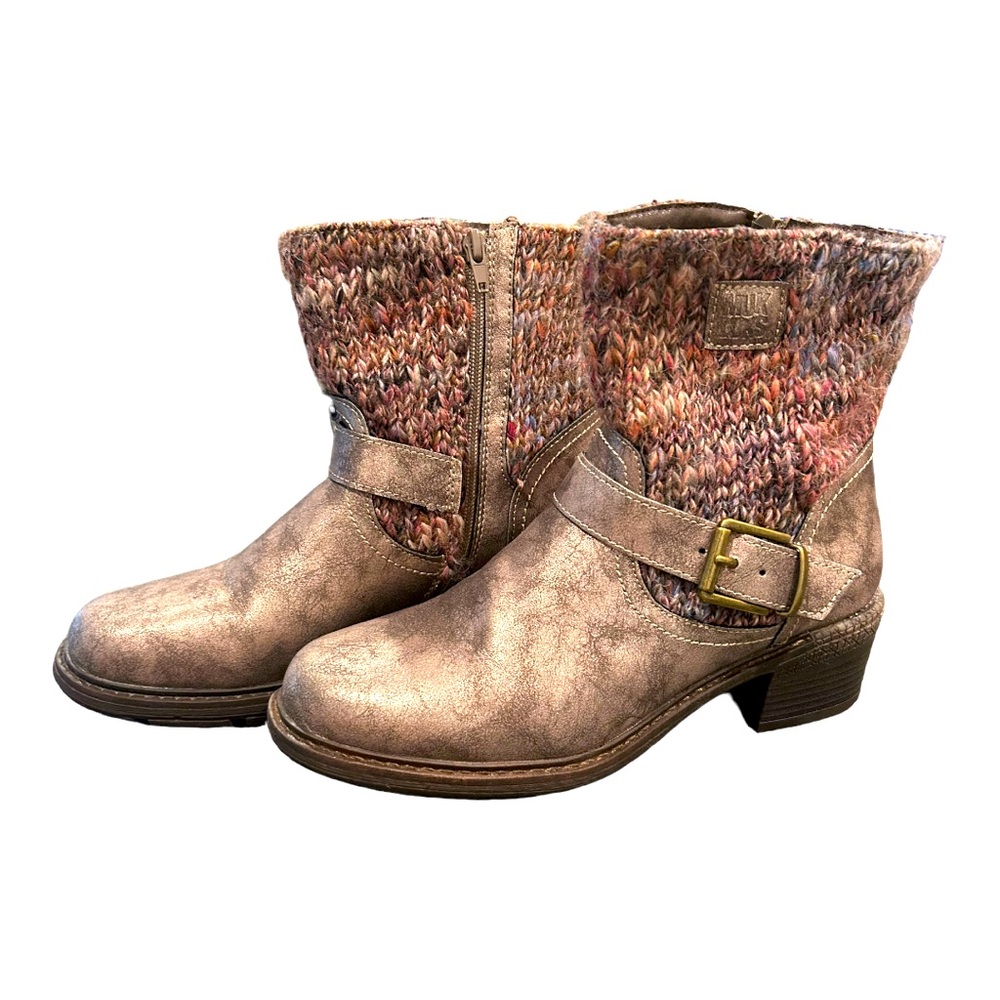NWT Muk Luks Shoes Bronze Metallic Ankle Boots